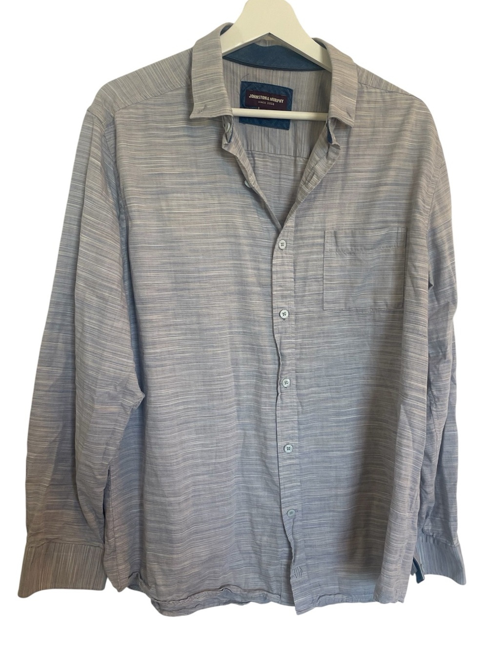 Johnston & Murphy Gray Long Sleeve Dress Shirt